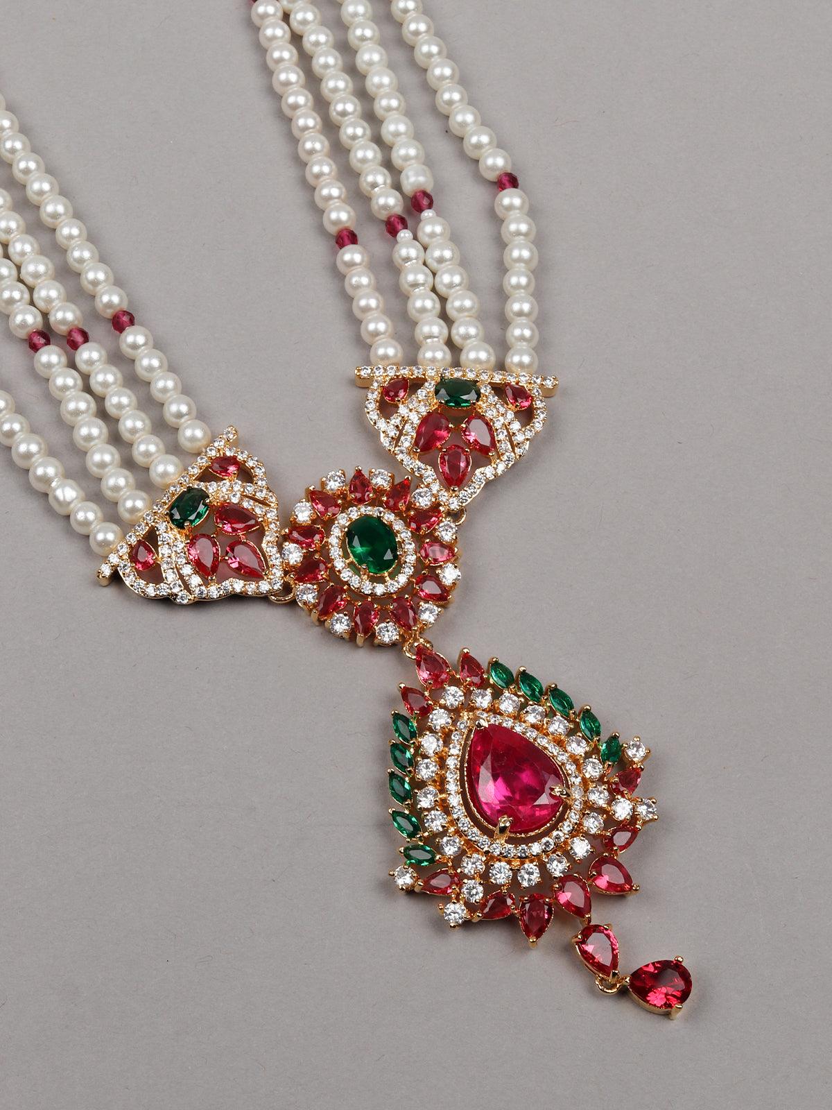 Mesmerizing Multi Layered Long Pearl Necklace - Rajwada