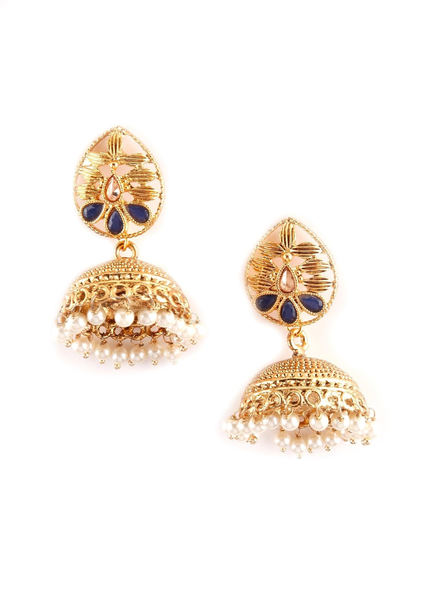 Midnight Blue Rani Necklace Set - Rajwada