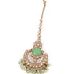 Mint Green Engraved Stone Kundan Choker Set - Rajwada