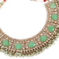 Mint Green Engraved Stone Kundan Choker Set - Rajwada
