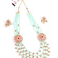 Mint Green Kundan Necklace Set - Rajwada