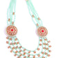 Mint Green Kundan Necklace Set - Rajwada