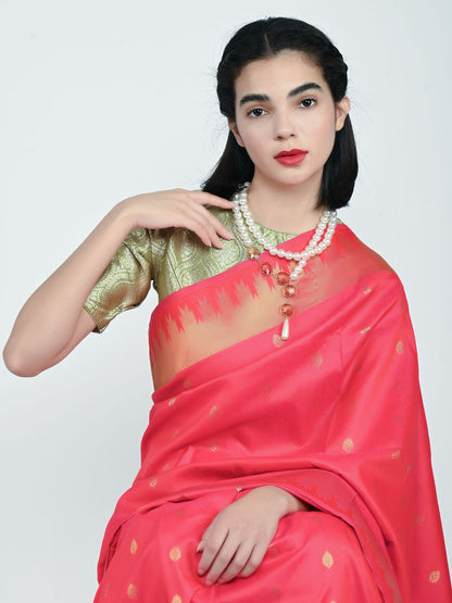Rajwada White Alloy Beaded Pearl Embellished Neckpiece For Women