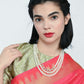 Rajwada White Alloy Beaded Pearl Kundan Neckpiece For Women