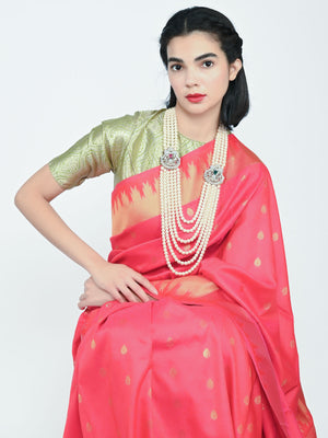 Rajwada White Alloy Pearl Embellished Neckpiece For Women