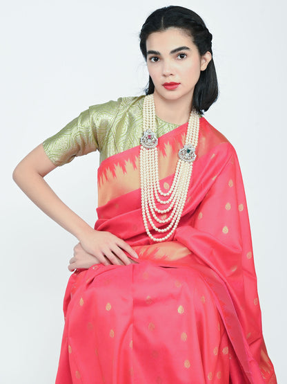 Rajwada White Alloy Pearl Embellished Neckpiece For Women