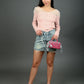 Rajwada Pink Suede Embellished Clutch For Women