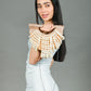 Rajwada Beige Suede Embellished Potli For Women
