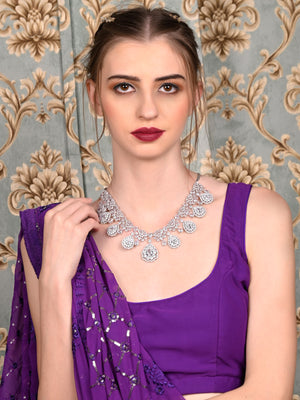 Rajwada Women White Stone Necklace Set