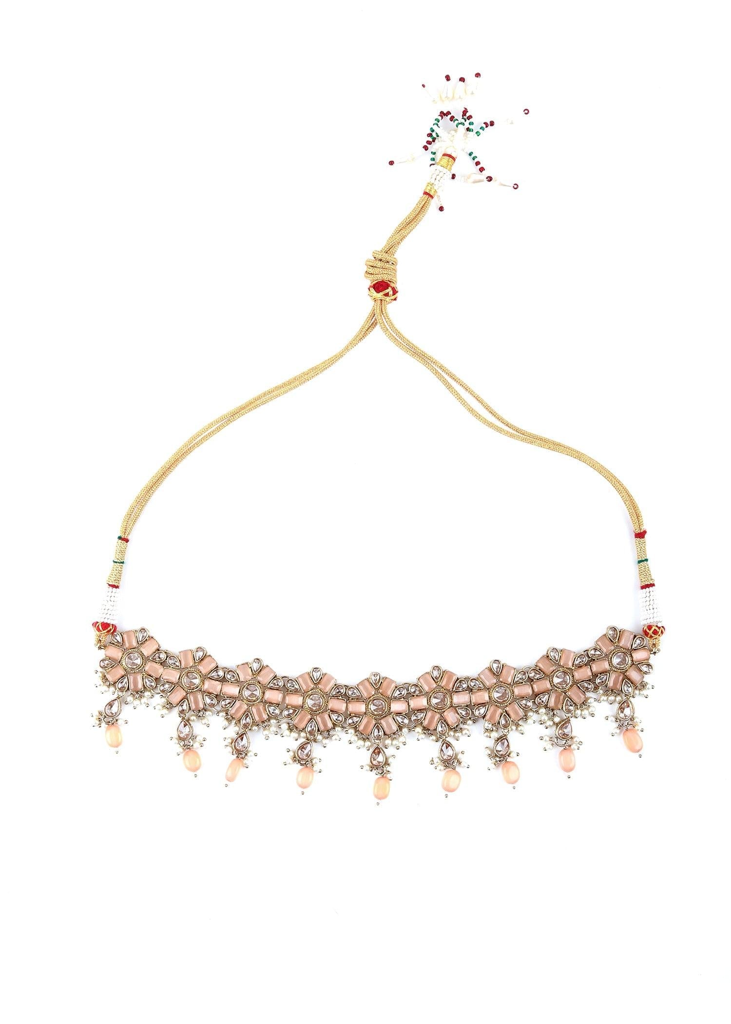 Modern Peach Choker Set - Rajwada
