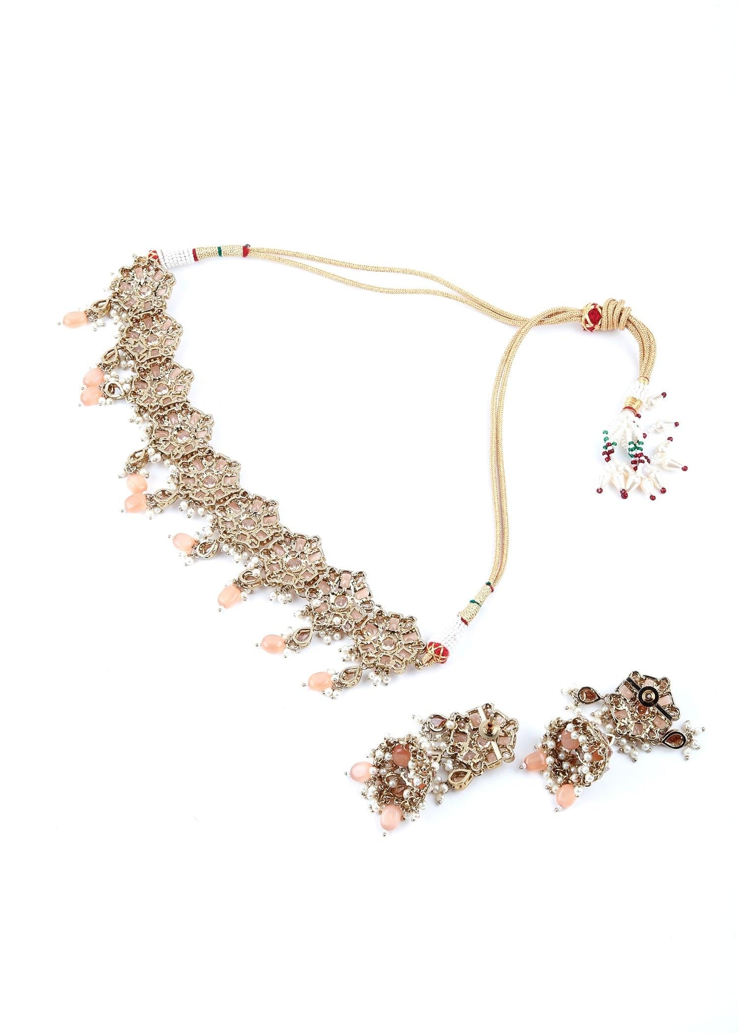 Modern Peach Choker Set - Rajwada