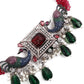 Multi Colored  Choker Necklace Set - Rajwada