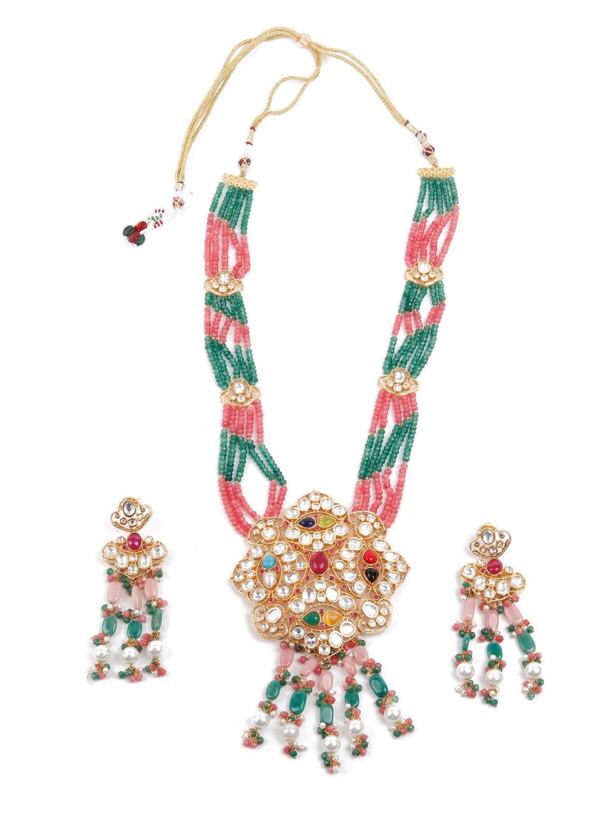 Multi Colored Rani Har Necklace Set - Rajwada