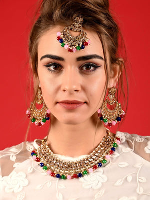 Multi-colour Adorable Pearl Necklace Set - Rajwada