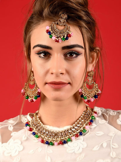 Multi-colour Adorable Pearl Necklace Set - Rajwada
