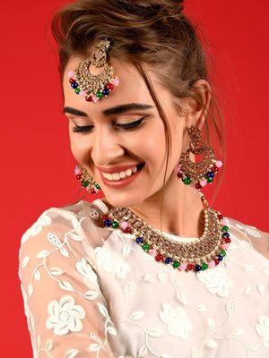Multi-colour Adorable Pearl Necklace Set - Rajwada