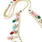 Multi-Coloured Stone Enticing Long Onyx Necklace Set - Rajwada