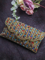Multi-coloured stone shoulder bag - Rajwada