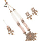Multi-Layered Peach Beaded Haar Necklace Set - Rajwada