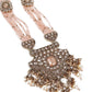 Multi-Layered Peach Beaded Haar Necklace Set - Rajwada
