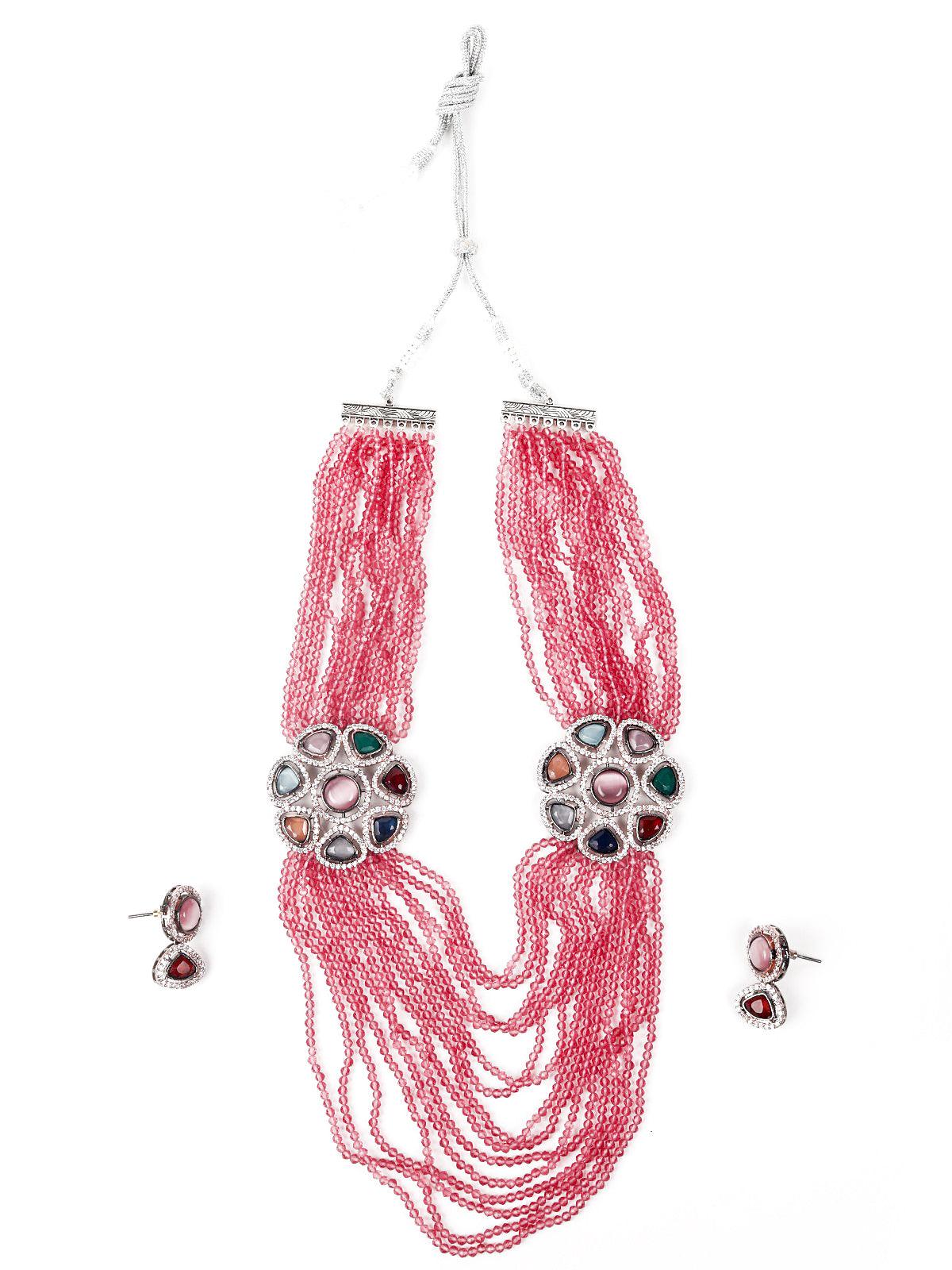 Multi-Stand Beaded Necklace Set - Rajwada