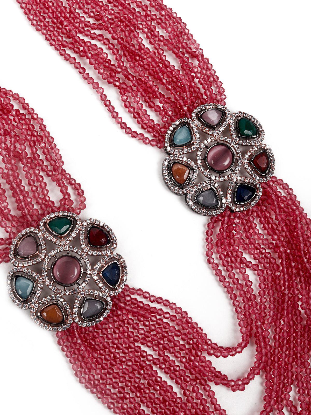 Multi-Stand Beaded Necklace Set - Rajwada