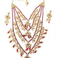 Multi-Strand Authentic Maroon Onyx-Kundan-Mani Necklace Set! - Rajwada