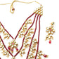 Multi-Strand Authentic Maroon Onyx-Kundan-Mani Necklace Set! - Rajwada