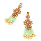 Multi-Strand Light Green Onyx Necklace with Earrings - Rajwada