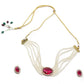 Multi strand Pink stone Fine Pearl Choker Set! - Rajwada