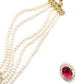Multi strand Pink stone Fine Pearl Choker Set! - Rajwada