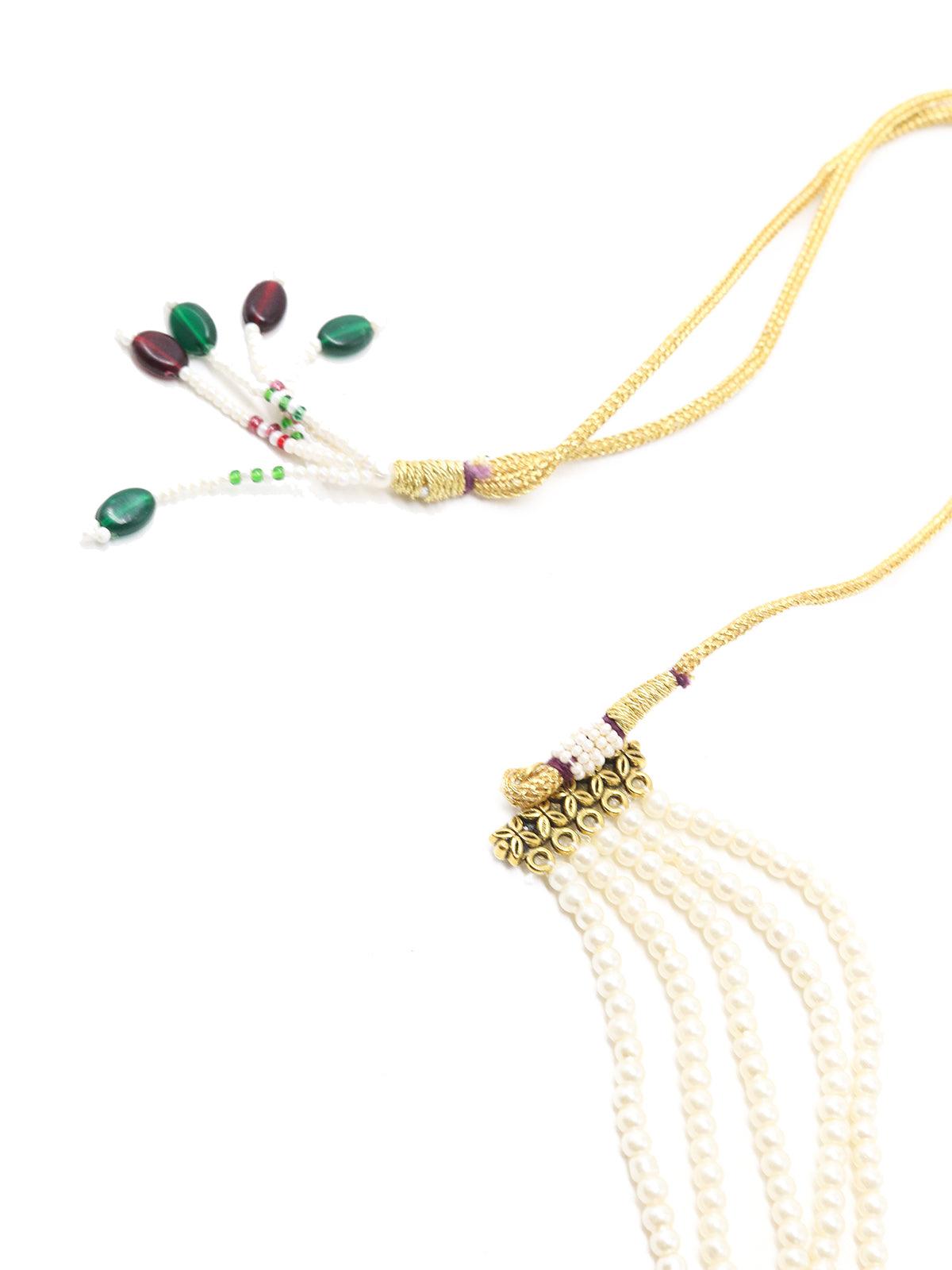 Multi strand Pink stone Fine Pearl Choker Set! - Rajwada