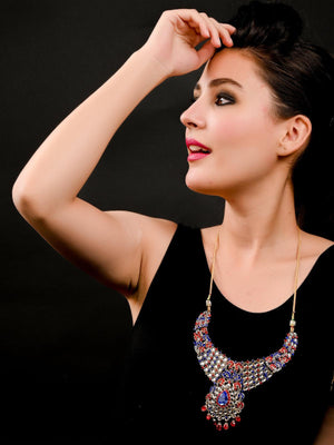 Multicolor Crystal Necklace Set - Rajwada