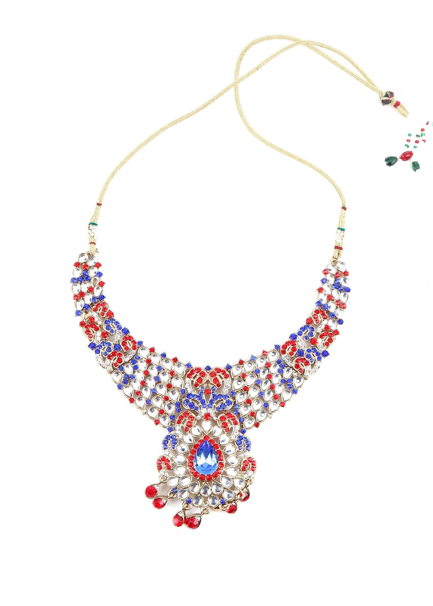 Multicolor Crystal Necklace Set - Rajwada