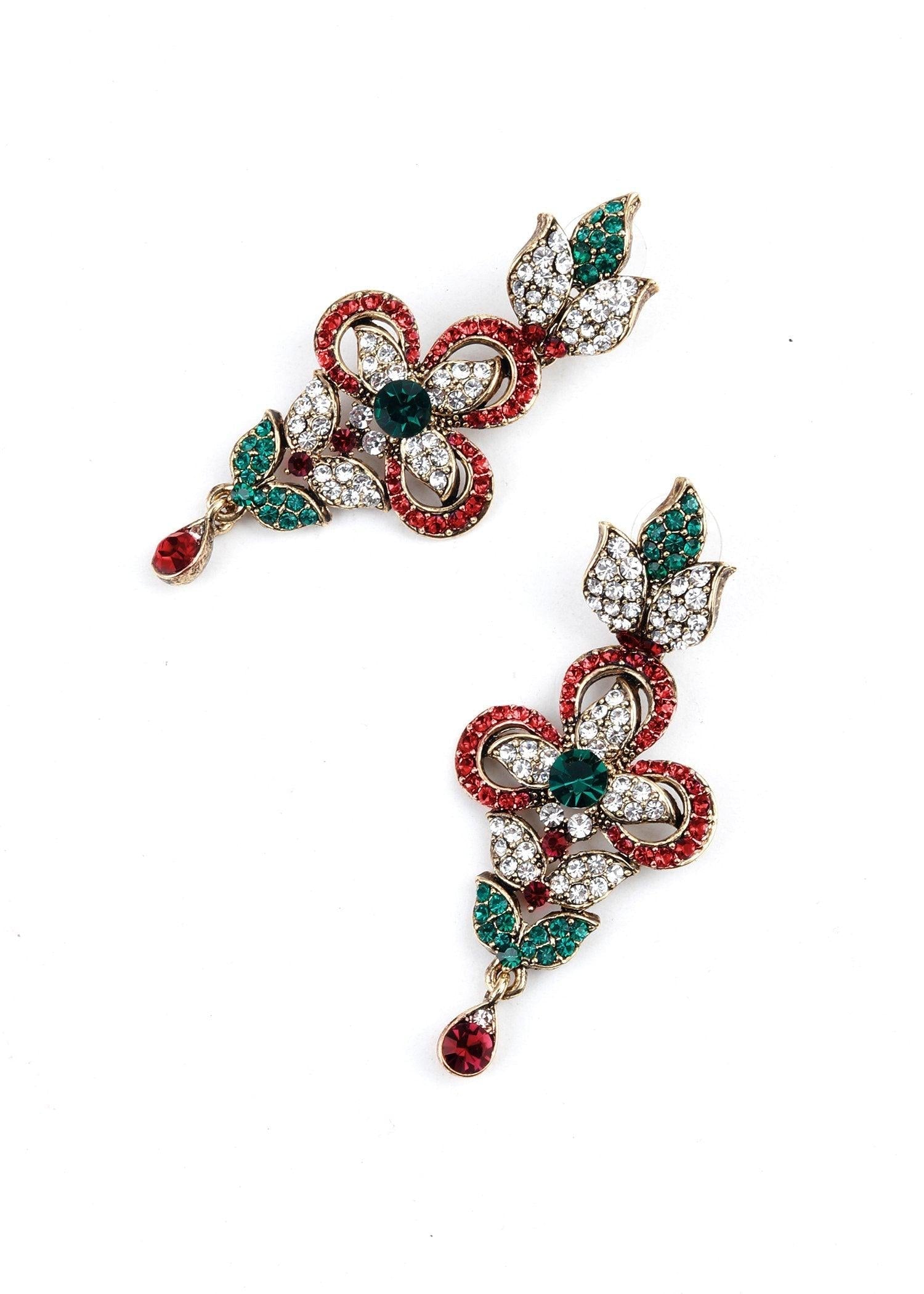 Multicolor Crystal Necklace Set - Rajwada