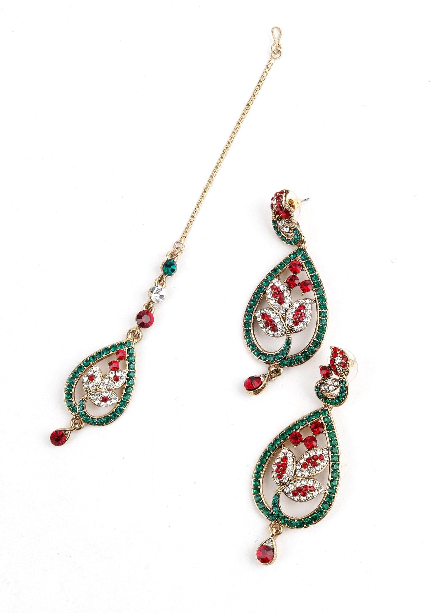 Multicolor Crystal Necklace Set - Rajwada