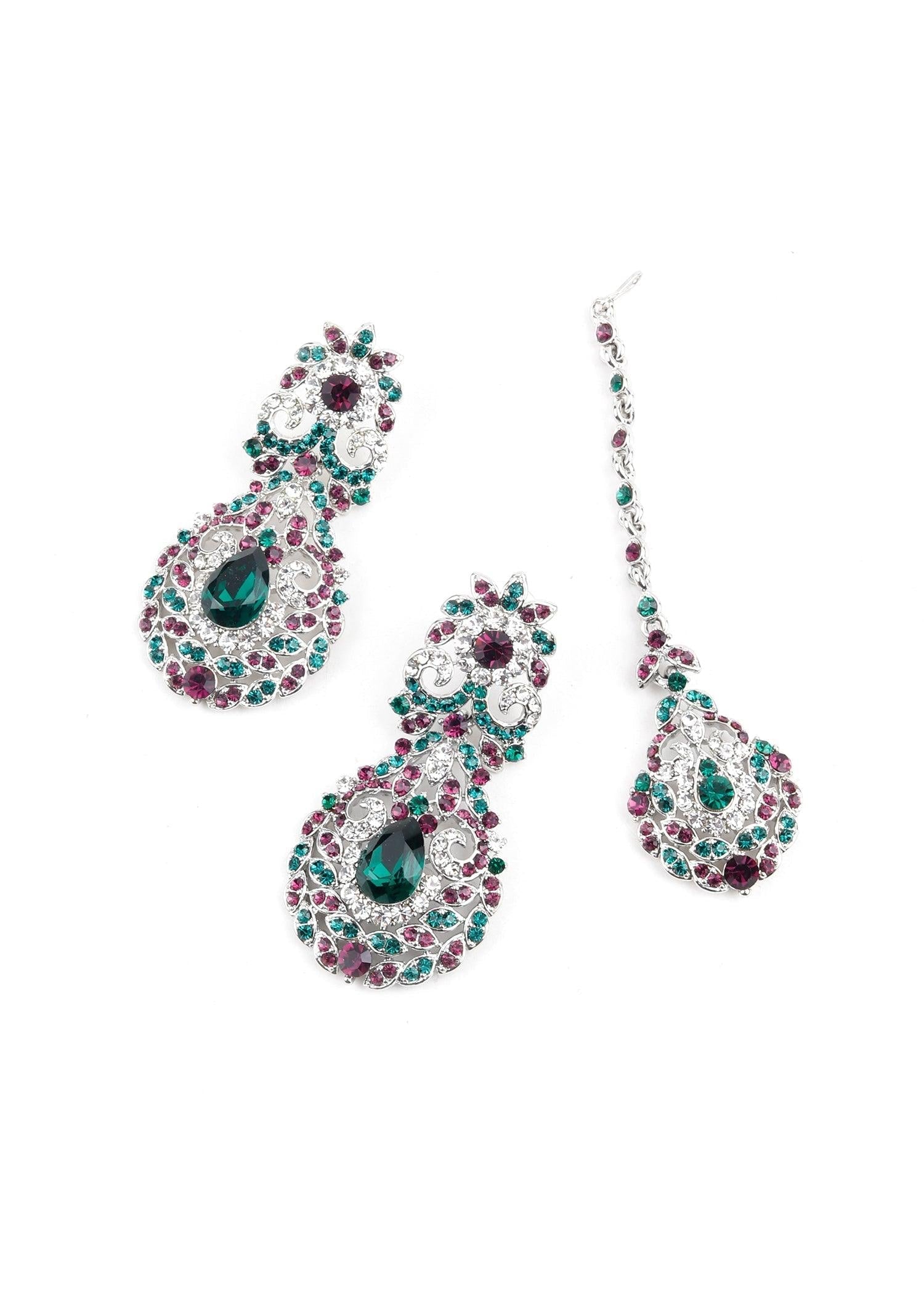 Multicolor Crystal Necklace Set - Rajwada