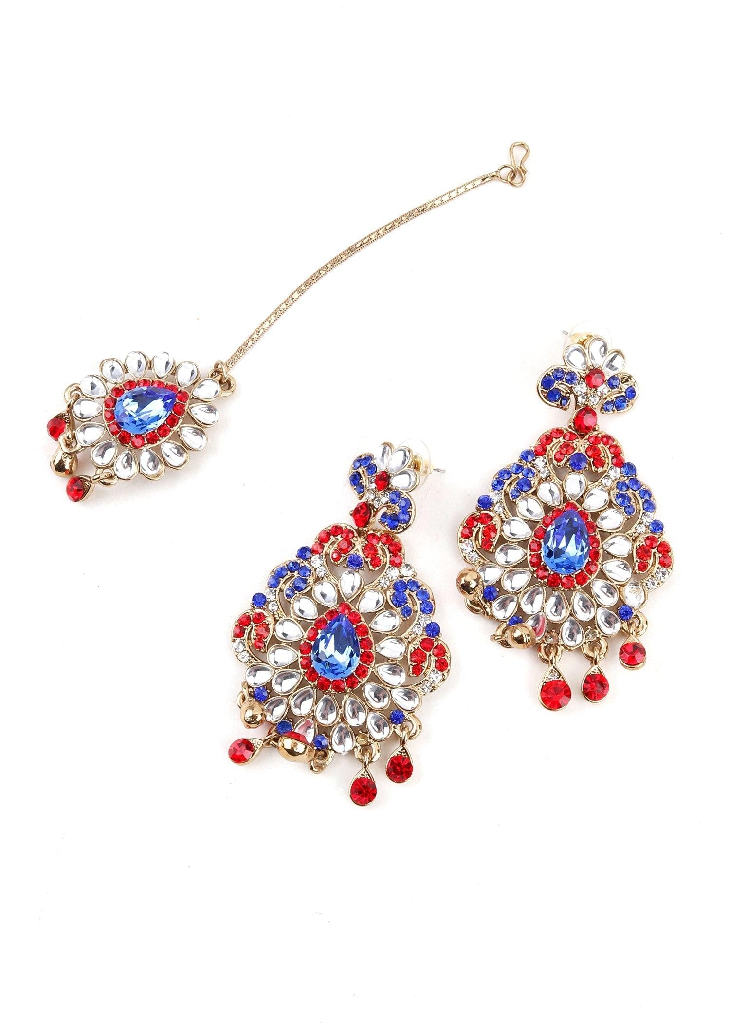 Multicolor Crystal Necklace Set - Rajwada