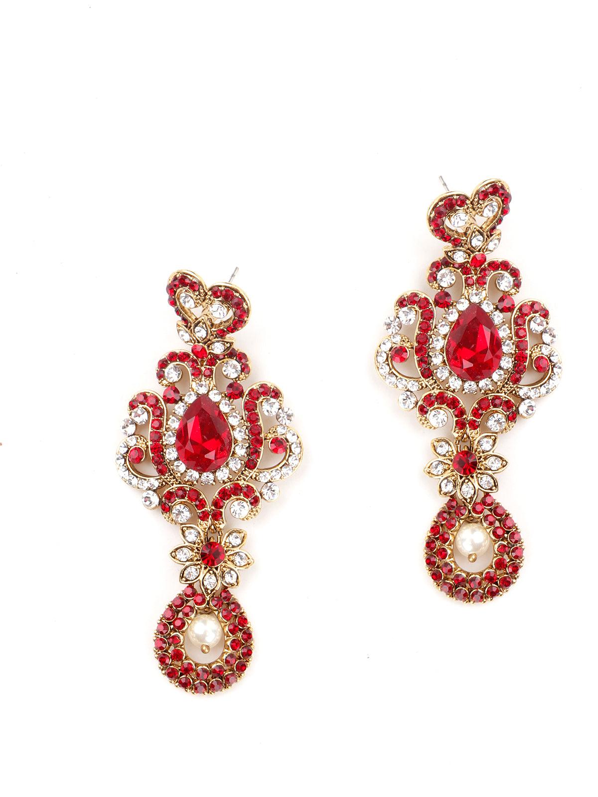 MultiColor Crystal Necklace Set - Rajwada