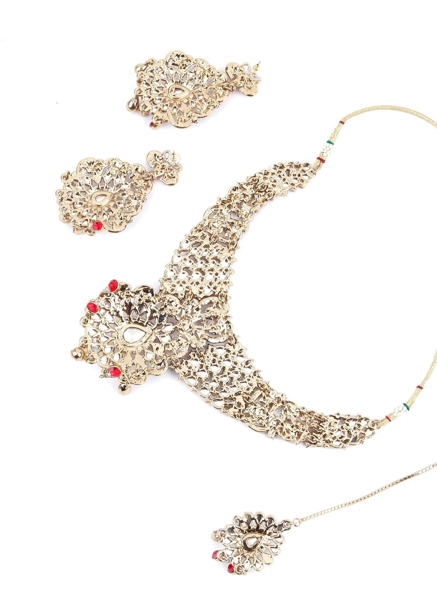 Multicolor Crystal Necklace Set - Rajwada