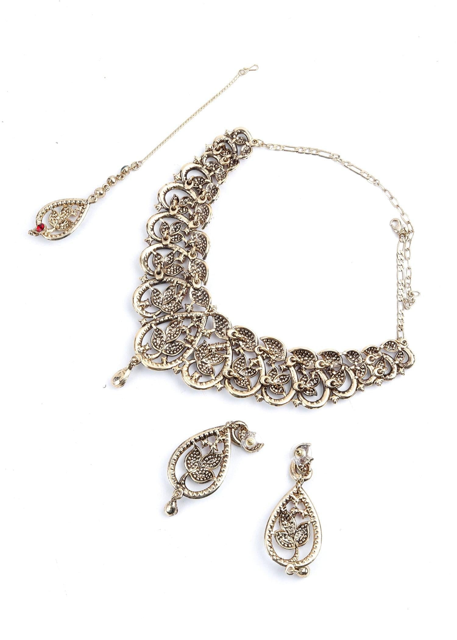 Multicolor Crystal Necklace Set - Rajwada