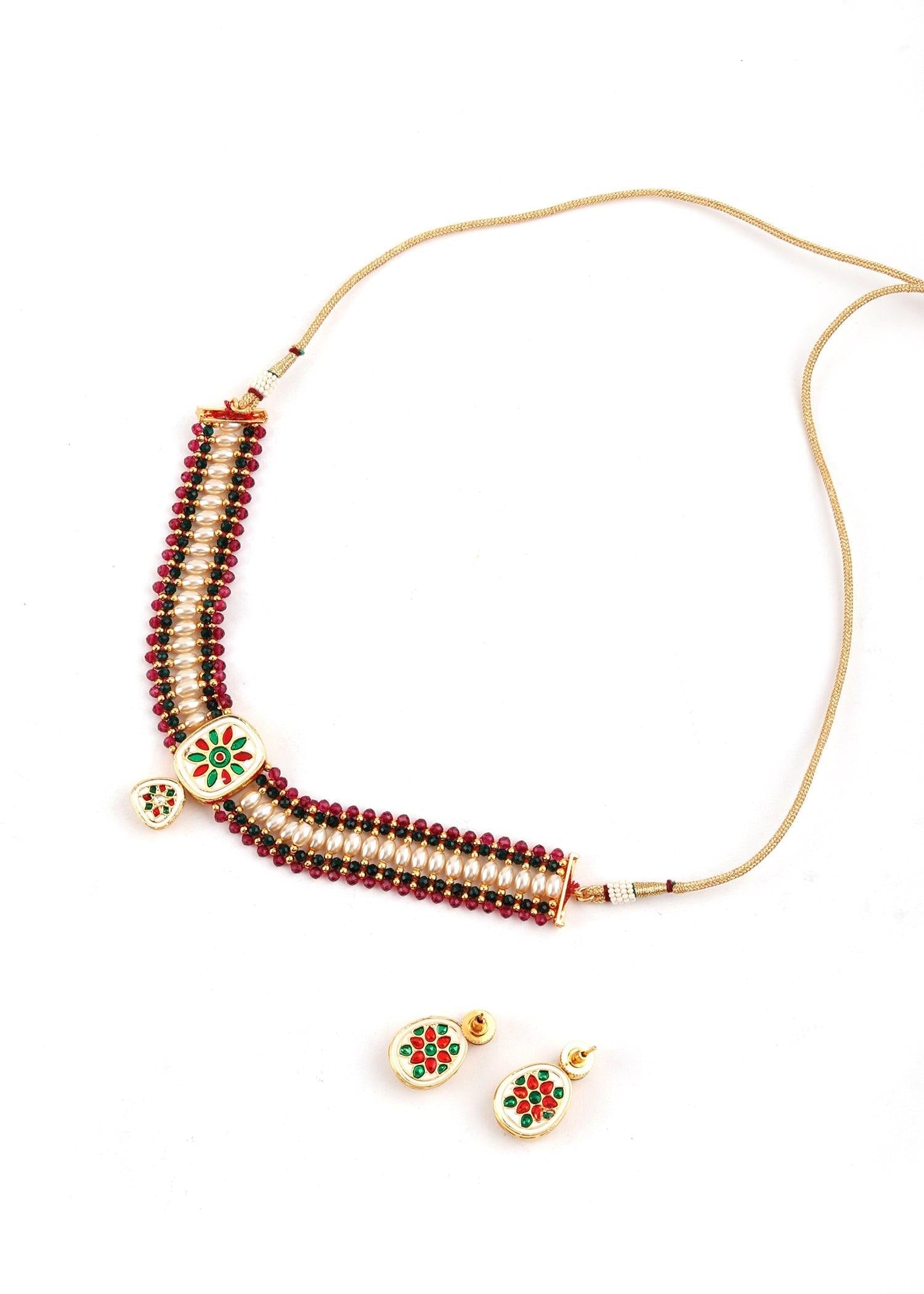 Multicolor Sleek Choker Set - Rajwada