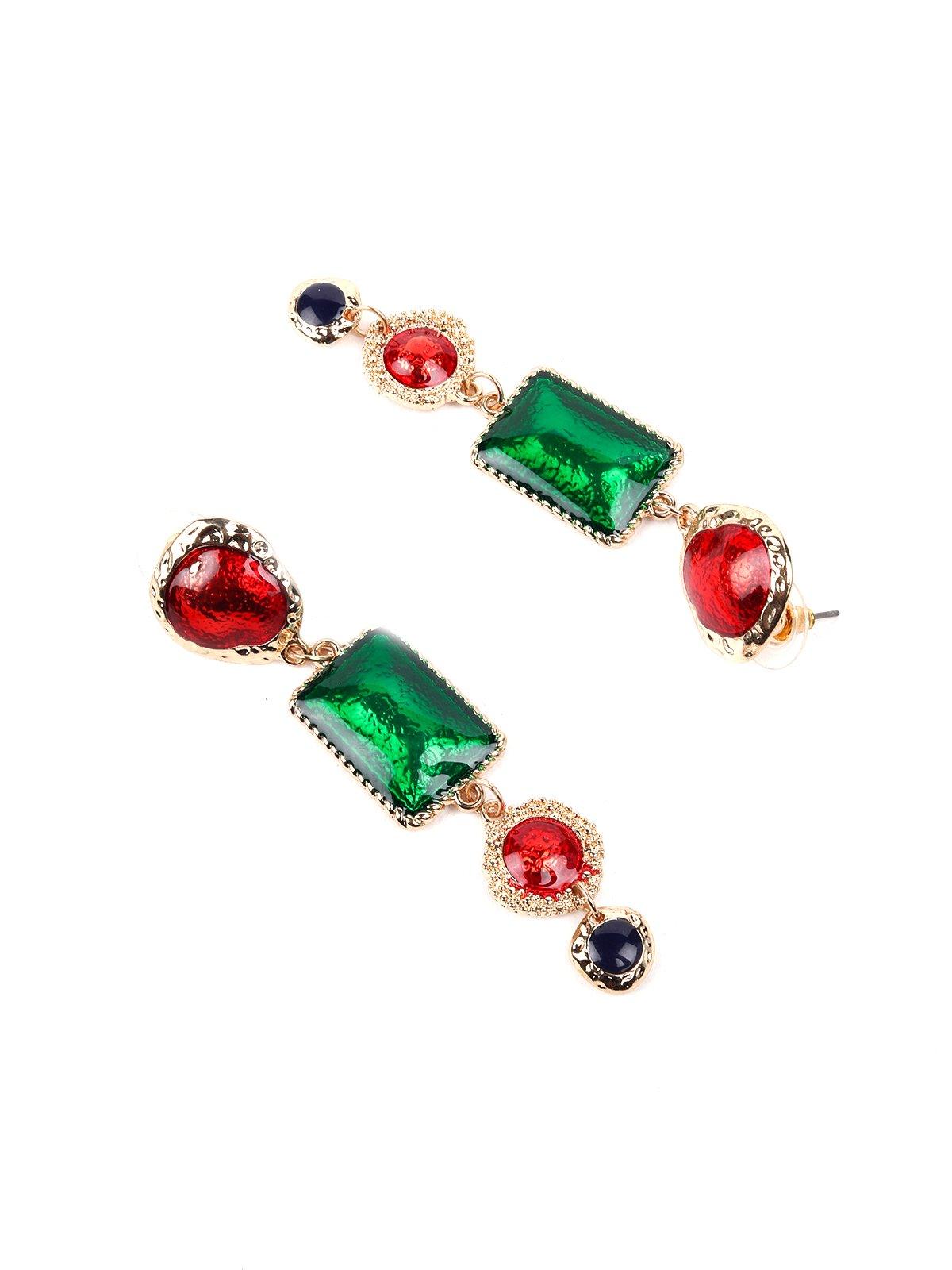 Multicolor Stone Embellished Ethnic Earrings - Rajwada