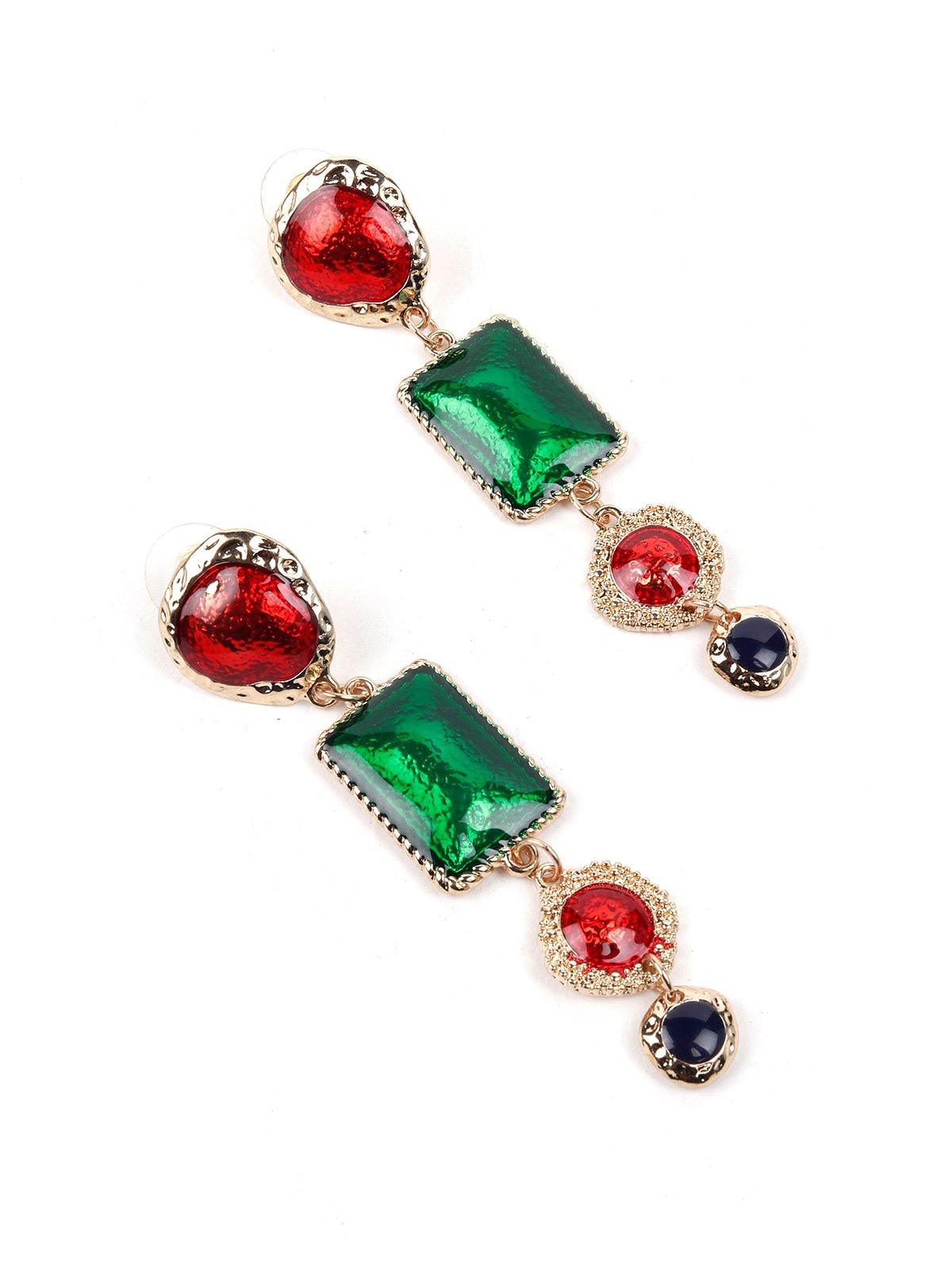 Multicolor Stone Embellished Ethnic Earrings - Rajwada