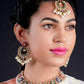 Multicolor Traditional Rhine Stone Necklace Set - Rajwada