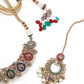 Multicolor Traditional Rhine Stone Necklace Set - Rajwada