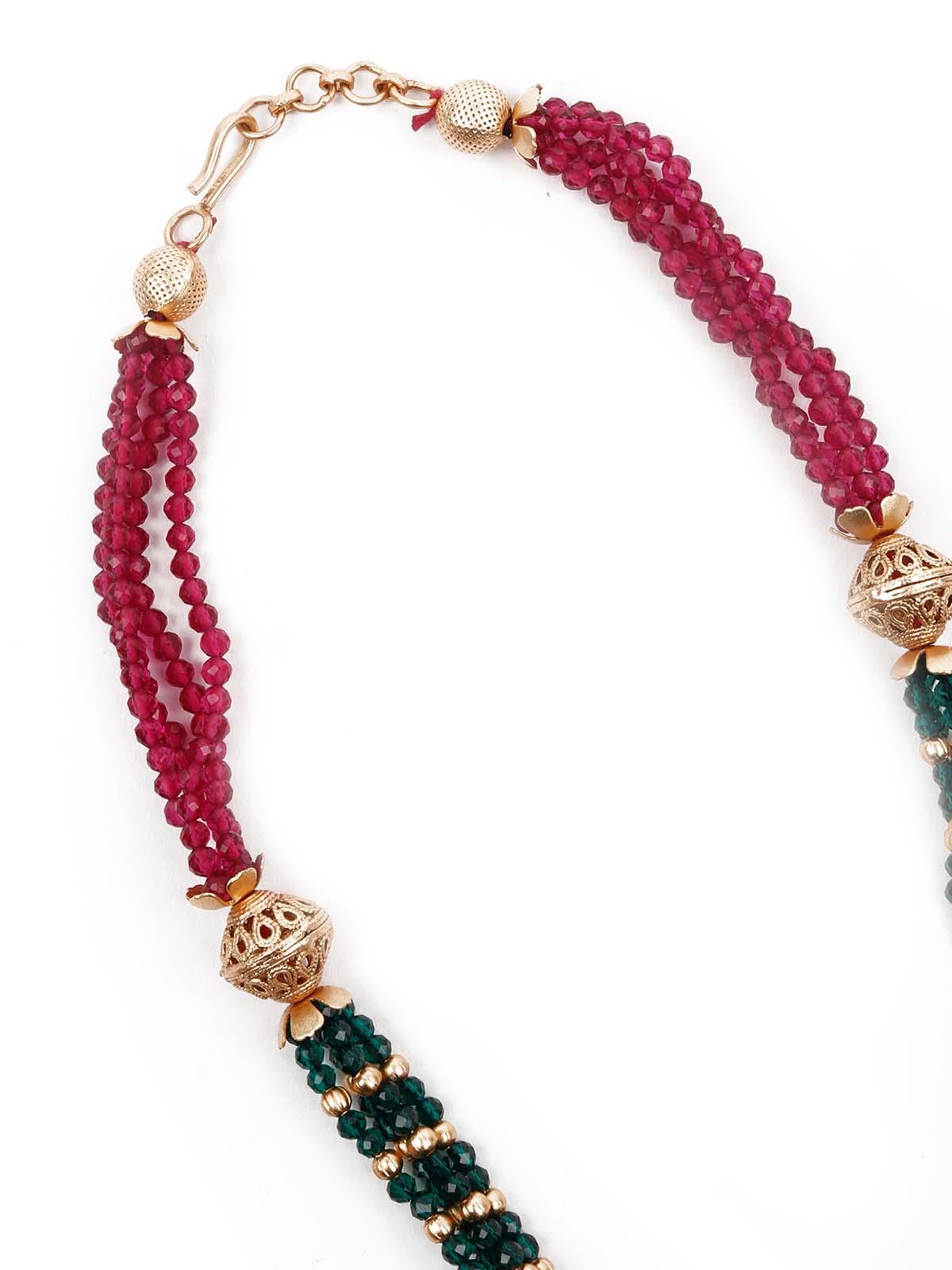 Multicolored Ethnic Long Necklace Set - Rajwada