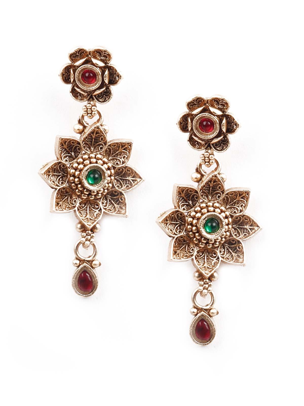 Multicolored Ethnic Long Necklace Set - Rajwada
