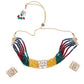 Multicoloured multilayered beaded choker necklace set - Rajwada
