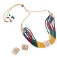 Multicoloured multilayered beaded choker necklace set - Rajwada